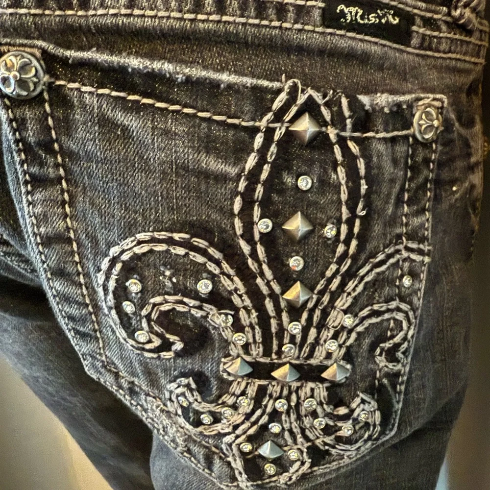 Miss Me Embellished Classic Dark Grey/Black Women's Jeans - Picture 13 of 13